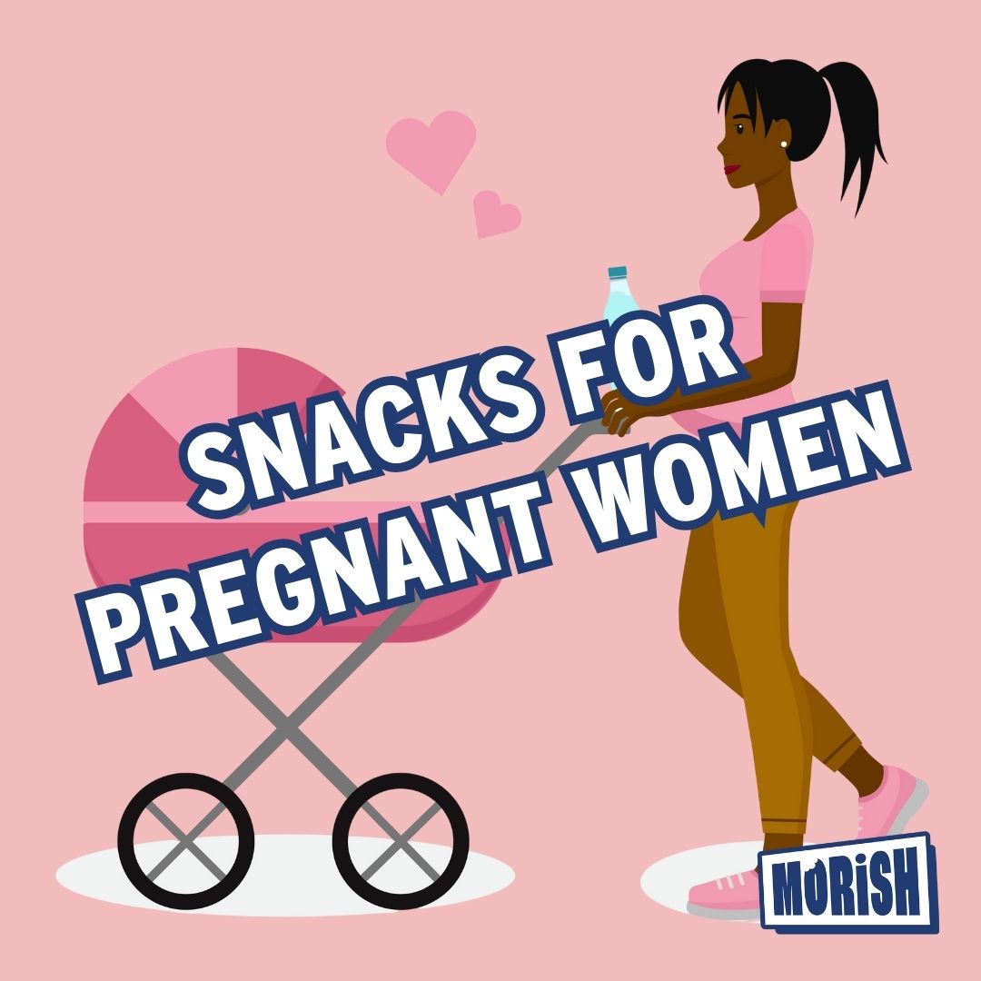 Pregnant women pushing pram illustration | Morish Snacks