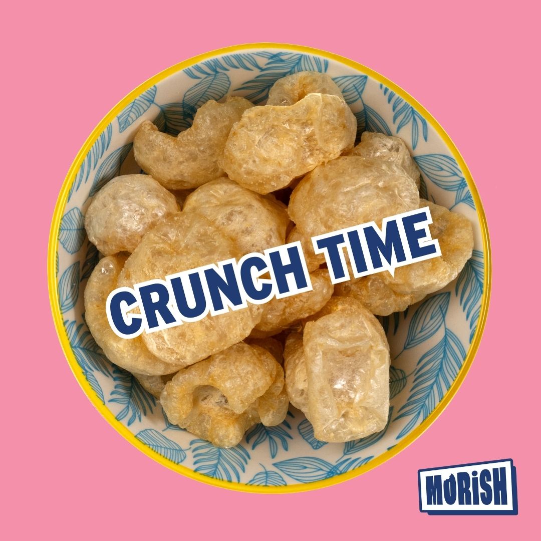 Bowl with crunchy pork chicharrónes | Morish Snacks