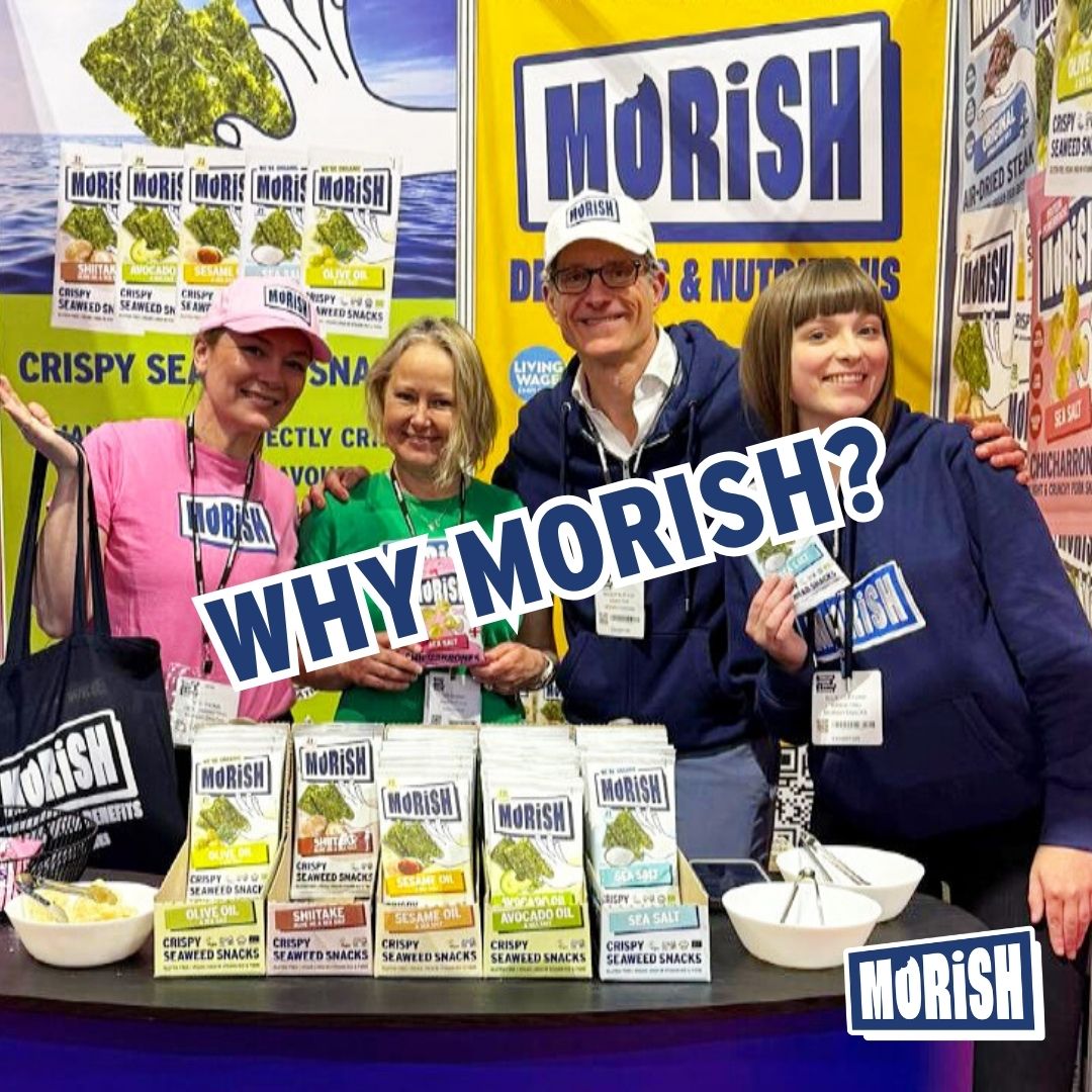 Team MORiSH with products and banners | Morish Snacks