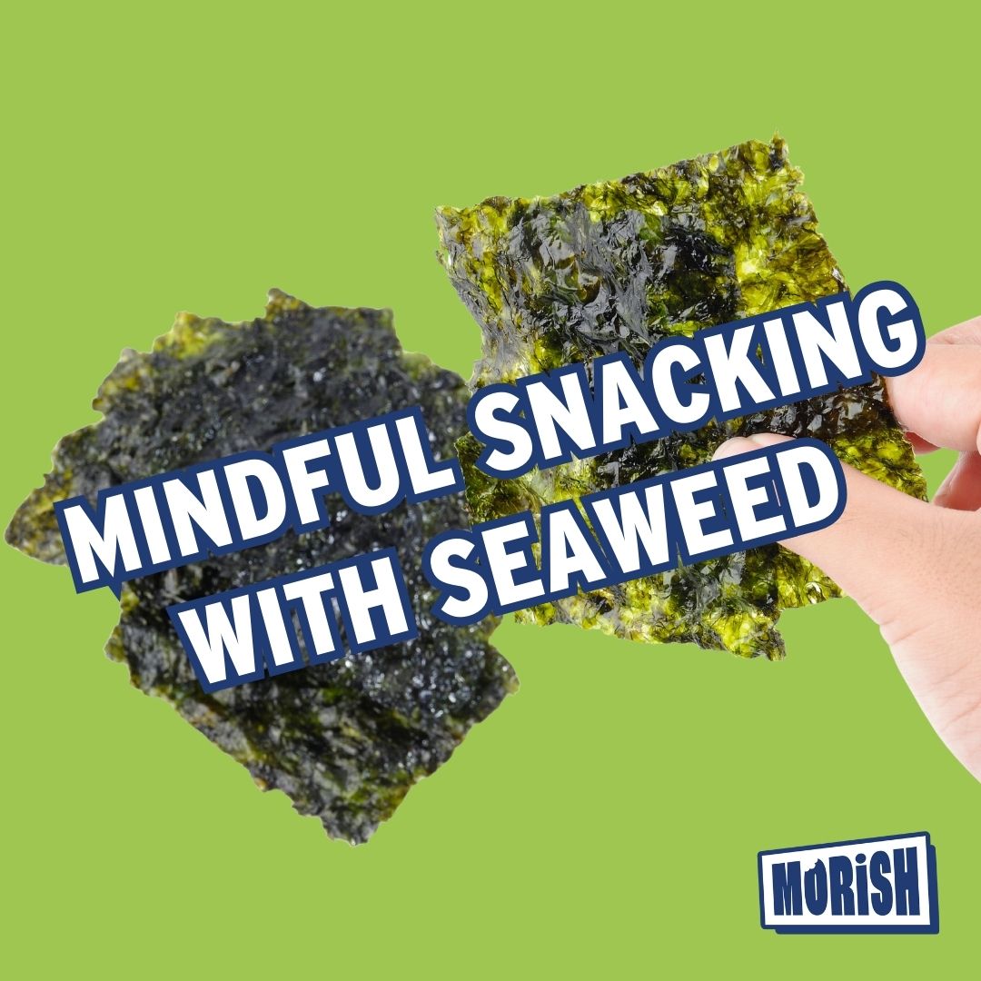 Hand holding crispy seaweed thins | Morish Snacks