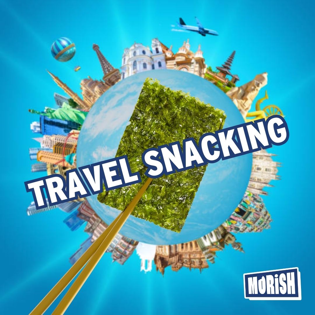 Globe with travel sights and seaweed | Morish Snacks