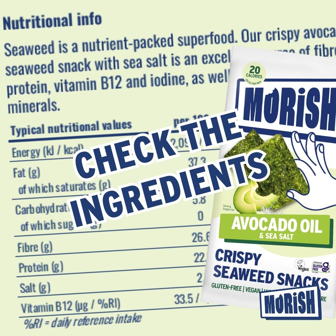 Nutritional information with seaweed snack pack | Morish Snacks