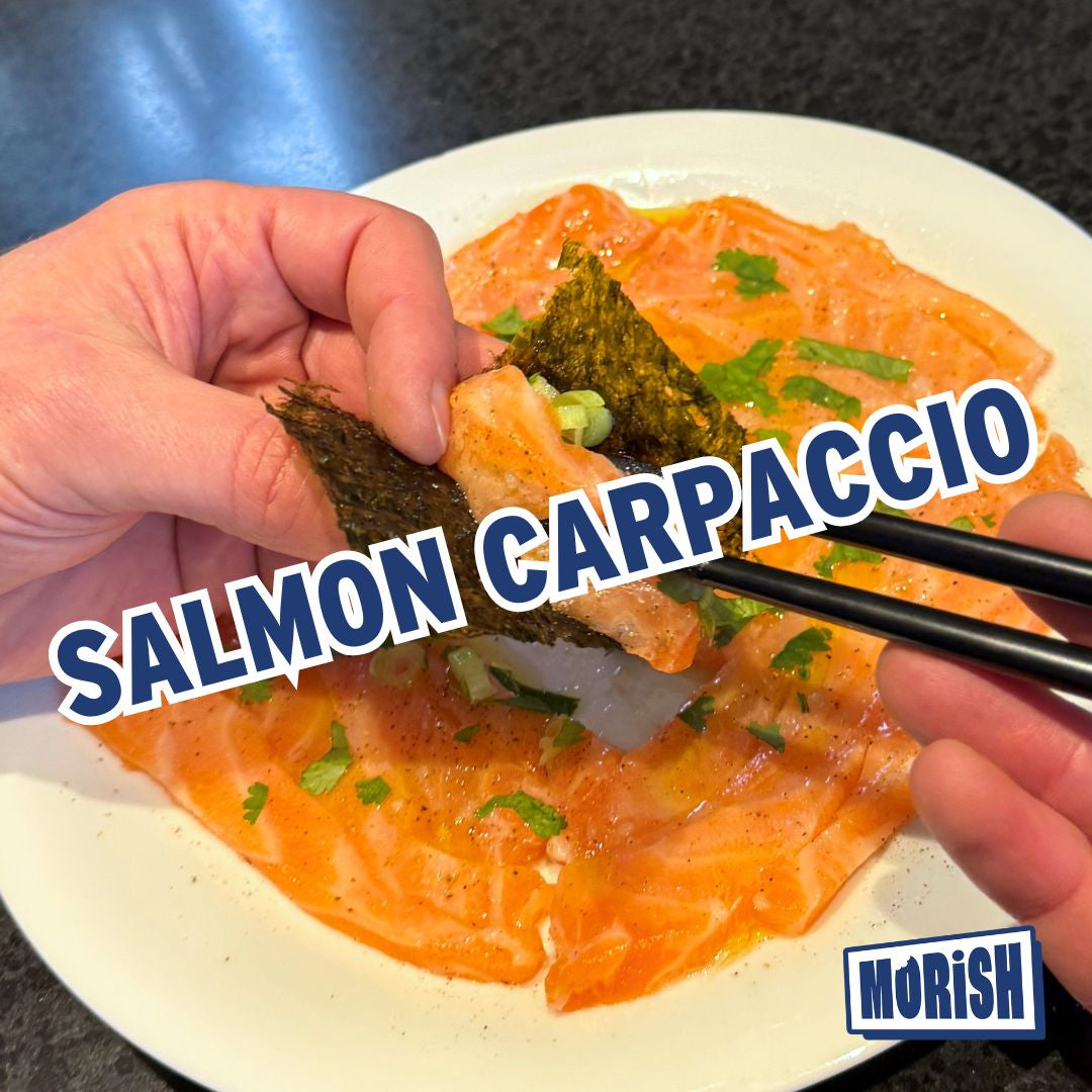 Salmon carpaccio with roasted seaweed sheet | Morish Snacks