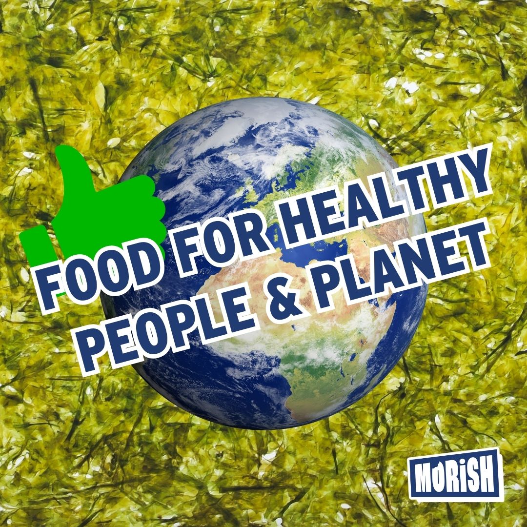 Globe and green thumb pointing up | Morish Snacks