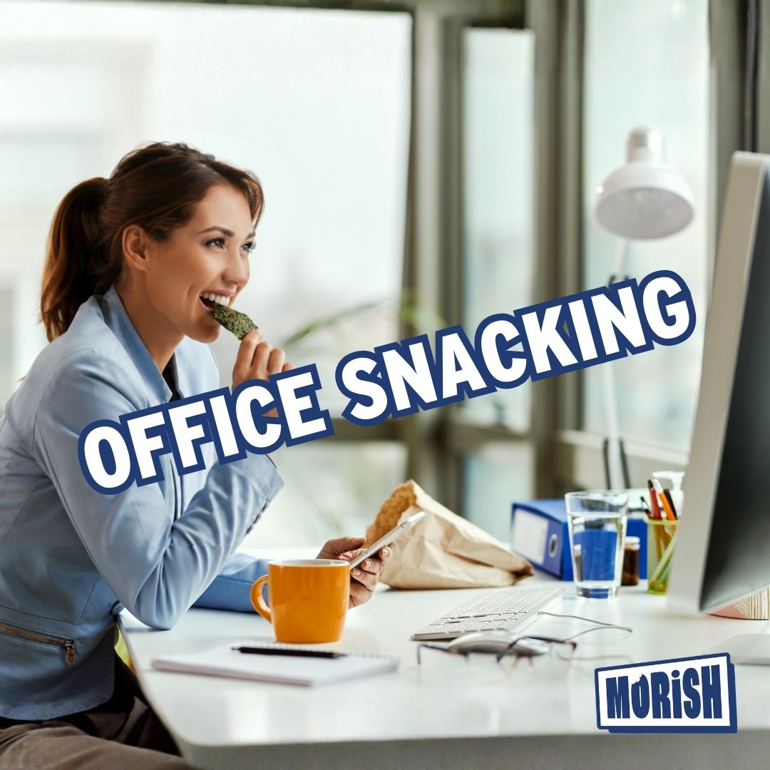 Women snacking seaweed at office desk | Morish Snacks