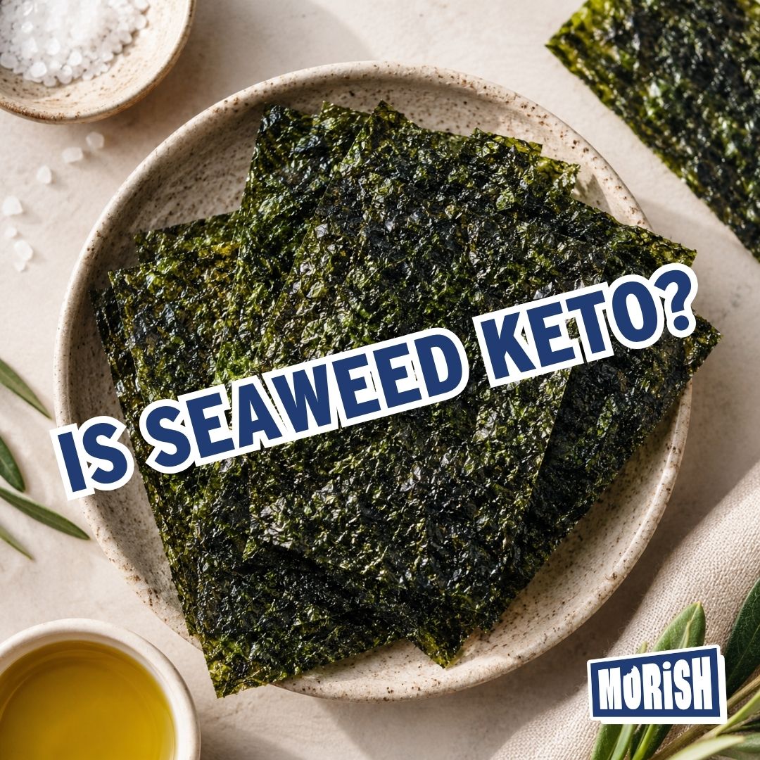 Crispy seaweed sheets on a plate with salt and olive oil | Morish Snacks