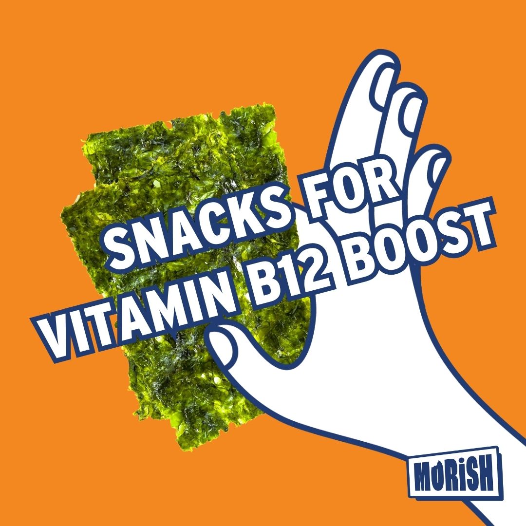 Illustrative hand holding seaweed thins | Morish Snacks