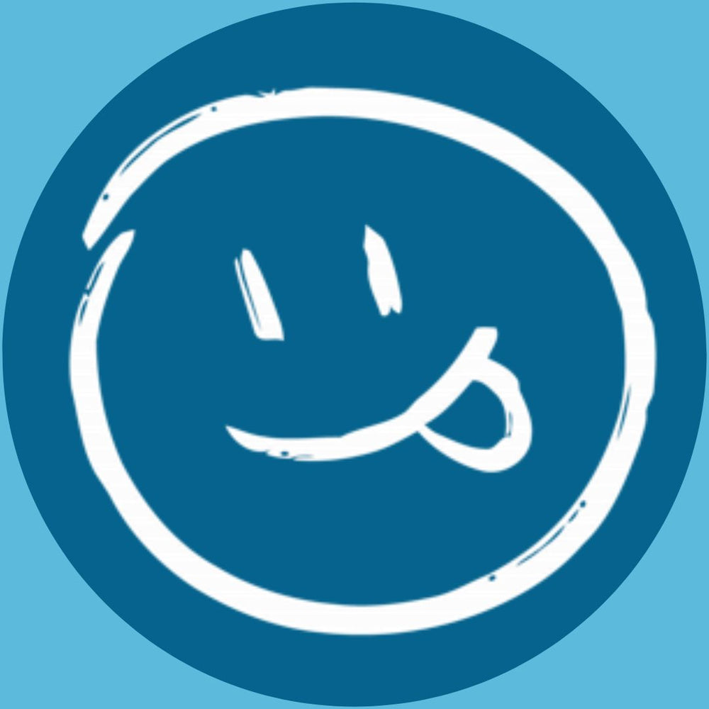 Happy blue smiley with tongue | Morish Snacks
