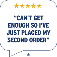 Mo’s customer rating in speech bubble | Morish Snacks