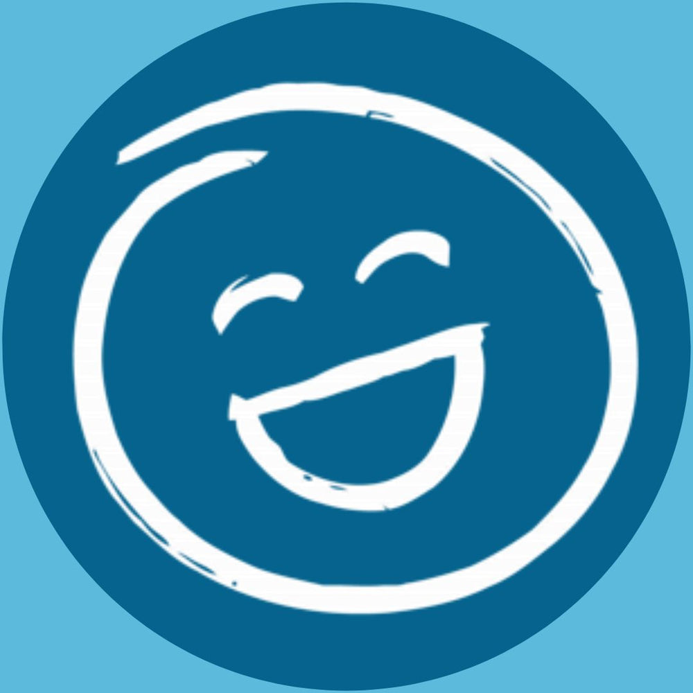 Happy blue smiley with mouth open | Morish Snacks