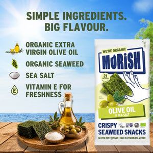 Simple ingredients and pack with organic olive oil seaweed | Morish Snacks