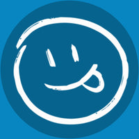 Happy blue smiley with tongue | Morish Snacks