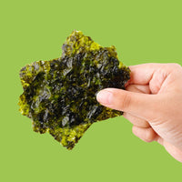 Hand holding crispy seaweed sheets | Morish Snacks