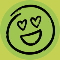 Happy green smiley with heart eyes | Morish Snacks