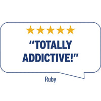Ruby’s customer rating in speech bubble | Morish Snacks