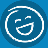 Happy blue smiley with mouth open | Morish Snacks