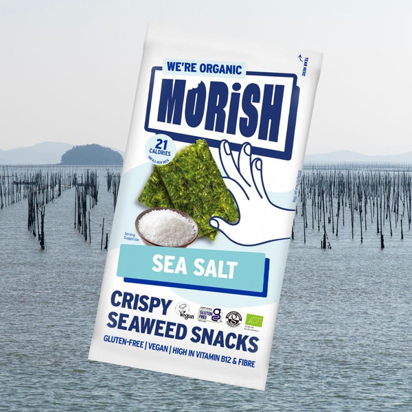 Pack of organic sea salt seaweed with ocean | Morish Snacks