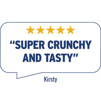Kirsty’s customer rating in speech bubble | Morish Snacks