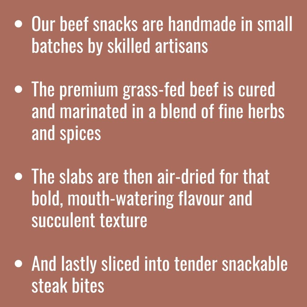 Text how air-dried steak is made | Morish Snacks
