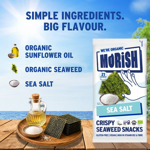 Simple ingredients and pack with organic sea salt seaweed | Morish Snacks