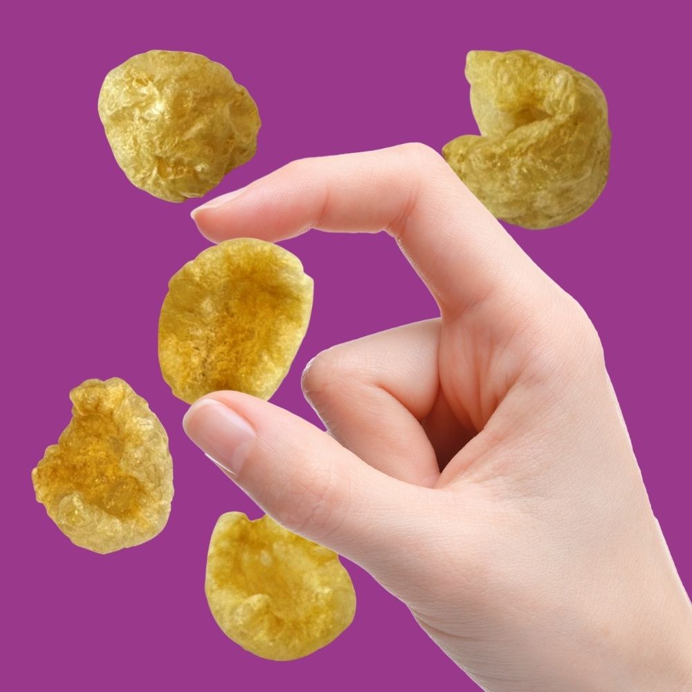 Fingers holding a crunchy pork bite | Morish Snacks