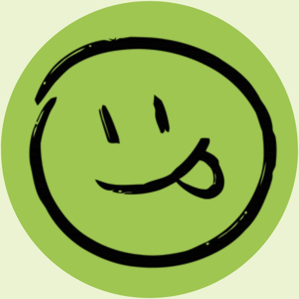 Happy green smiley with tongue | Morish Snacks