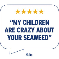 Helen’s customer rating in speech bubble | Morish Snacks