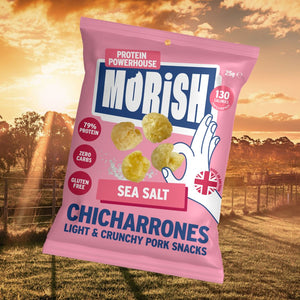 Pack of pork chicharrónes sea salt with pasture | Morish Snacks