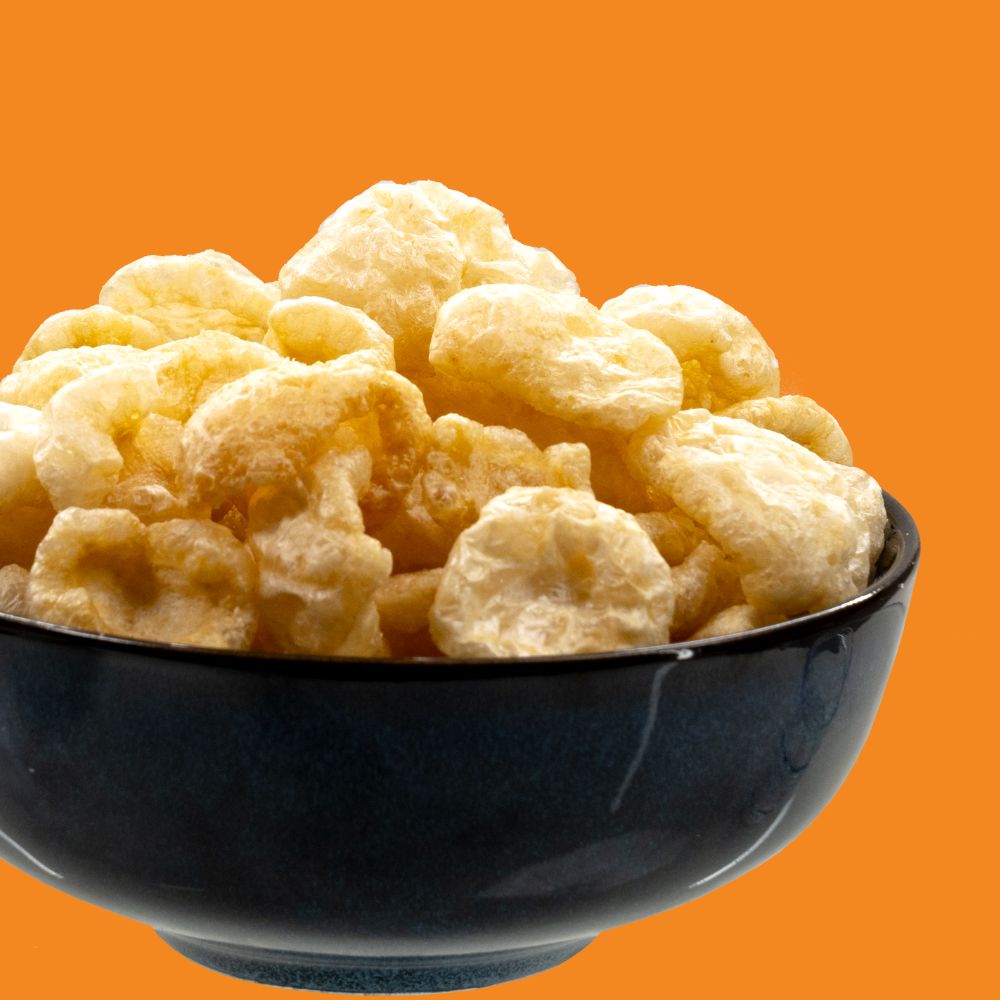 Bowl with crunchy pork chicharrónes | Morish Snacks