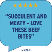 Michael’s customer rating in speech bubble | Morish Snacks
