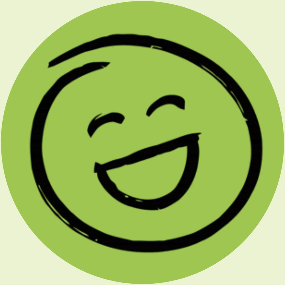 Happy green smiley with mouth open | Morish Snacks