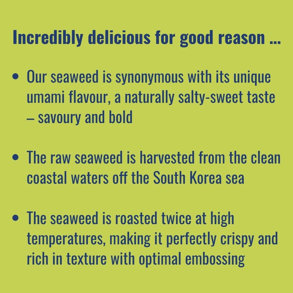 Text why seaweed is delicious | Morish Snacks