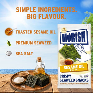 Simple ingredients and pack with crispy sesame oil seaweed | Morish Snacks