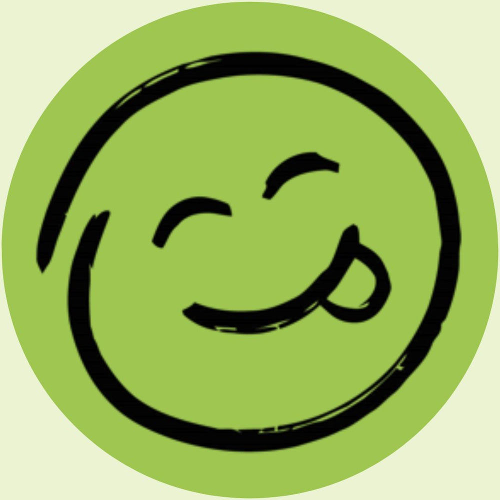 Pleased green smiley with tongue | Morish Snacks