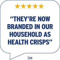 Lee’s customer rating in speech bubble | Morish Snacks