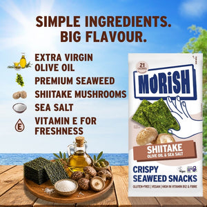 Simple ingredients and pack with crispy shiitake seaweed | Morish Snacks