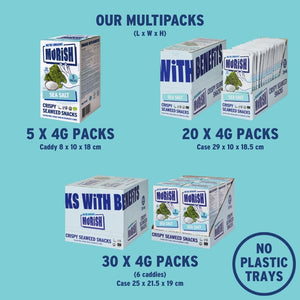 Packaging formats for organic sea salt seaweed | Morish Snacks