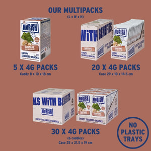 Packaging formats for crispy shiitake seaweed | Morish Snacks