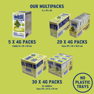 Packaging formats for organic olive oil seaweed | Morish Snacks