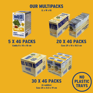 Packaging formats for crispy sesame oil seaweed | Morish Snacks