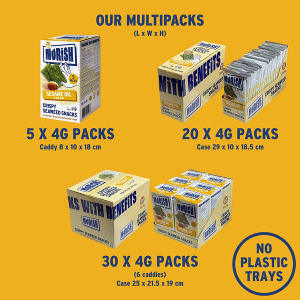 Packaging formats for crispy sesame oil seaweed | Morish Snacks