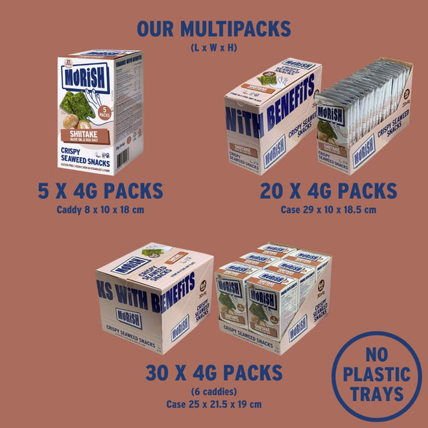 Packaging formats for crispy shiitake seaweed | Morish Snacks