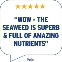 Peter’s customer rating in speech bubble | Morish Snacks