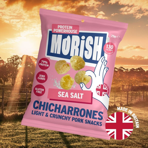 Pack of pork chicharrónes sea salt with pasture | Morish Snacks