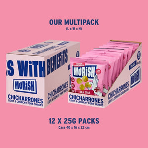 Packaging formats for pork chicharrónes sea salt | Morish Snacks