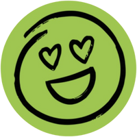 Happy green smiley with heart eyes | Morish Snacks