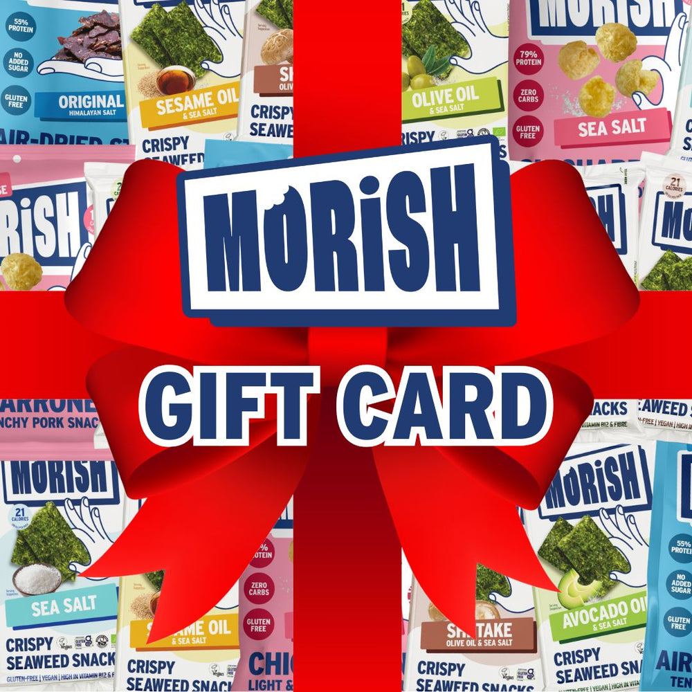 Morish Gift Card with red bow ribbon | Morish Snacks